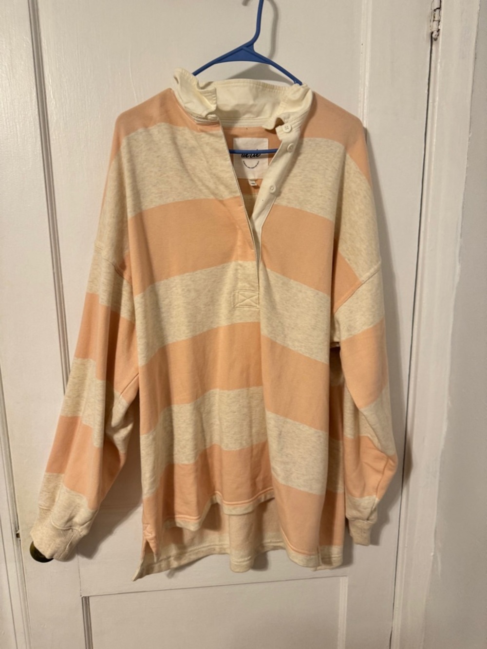 aerie Peach & Cream Striped Pullover